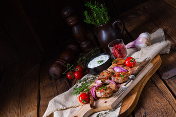 Tasty Lamb chops with mint and rosemary