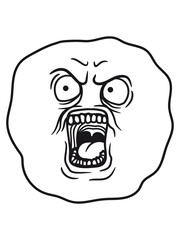 gesicht kopf bollen schreien brüllen laut böse angst erschrocken lustig comic cartoon kreischen clipart
