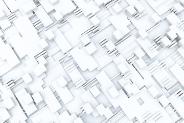 3d rendering, cubes board structure, circuit background