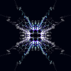 Abstract feather pattern on a black background