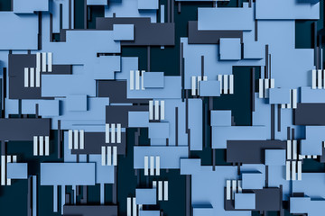 3d rendering, cubes board structure, circuit background