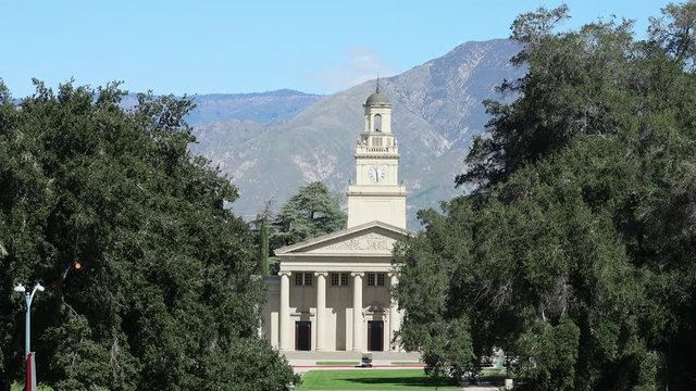 Exterior View Of The Memorial Chapel In University Of Redlands