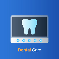 Dental care concept. Tooth X-ray, prevention, check up and dental treatment.
