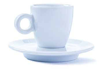 espresso cup with round handle isolated