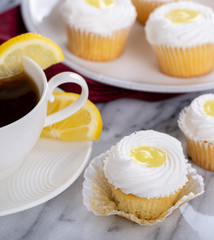 Lemon Cupcake and Cup of Tea