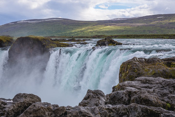 Famous travel destination in Iceland - Godafoss waterfall
