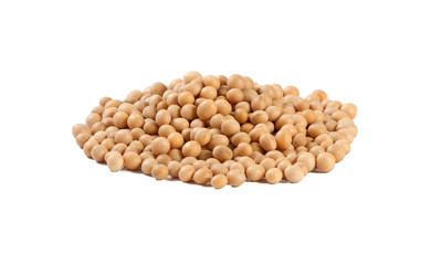 soy bean heap isolated on white background. nutrition. food ingredient.