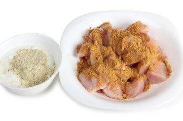 Mexican food ingredients on a white background