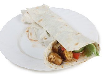 Mexican food ingredients on a white background