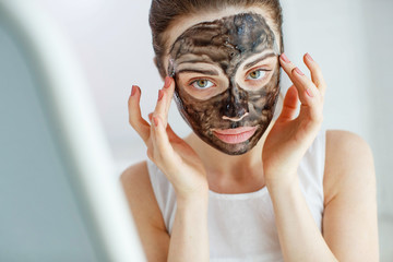 Woman with facial mask 