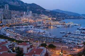 Obraz premium Cityscape of Monaco in evening light