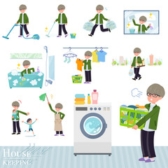 Fototapeta premium flat type green Coach jacket man_housekeeping