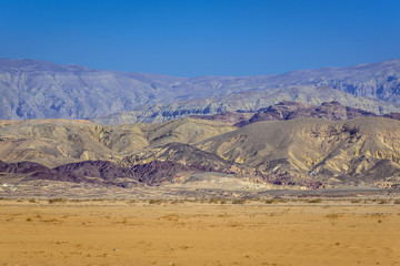 Desert landscape seen from a road 65 in Jordan