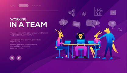 Landing page template of Seo Analytics team. Project management and financial report strategy