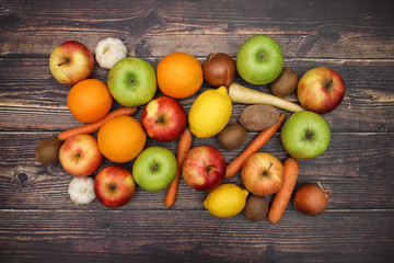 Fruits and vegetables on the table  - healthy life