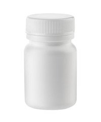 medicine white pill bottle isolated without shadow clipping path - photography