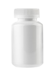 medicine white pill bottle isolated without shadow clipping path - photography