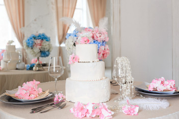 wedding cake with flowers
