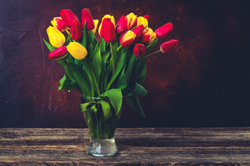 red and yellow tulips