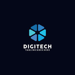 Digitech Logo / Flat Icon / Bussiness Vector / Technology Graphic / Modern Symbol Design Inspiration