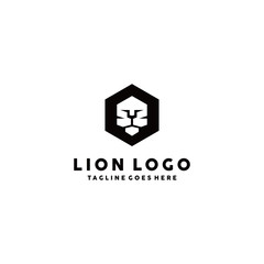 Lion Logo / Flat Icon / Hexagon Vector / Modern Symbol / Business Logo Design Inspiration