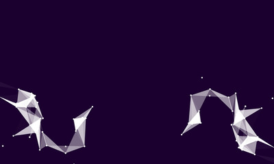 Abstract futuristic background with dots and lines. Vector illustration. Scientific and technological concept, molecular particles and atoms. Big data digital. Polygonal structure.