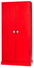 red metal cabinet
