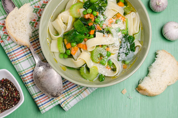 Traditional soup with pasta