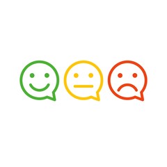 Smile flat vector icon. Smile bubble flat vector icon