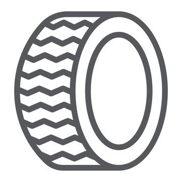 recommend clip art: Car tire line icon, auto and part, wheel sign, vector graphics, a linear pattern on a white background.
