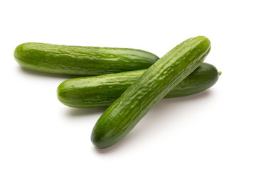 Fresh cucumber on white background.