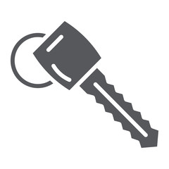 Car key glyph icon, auto and security, unlock sign, vector graphics, a solid pattern on a white background.