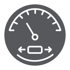 Speedometer glyph icon, automobile and panel, tachometer sign, vector graphics, a solid pattern on a white background.