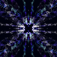 Abstract feather pattern on a black background