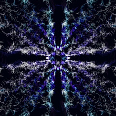 Abstract feather pattern on a black background