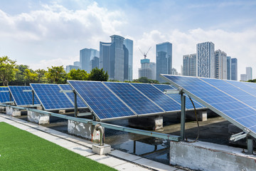 Solar and modern city skyline © MyCreative