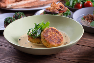 Vegetarian patties of chickpeas with vegetables