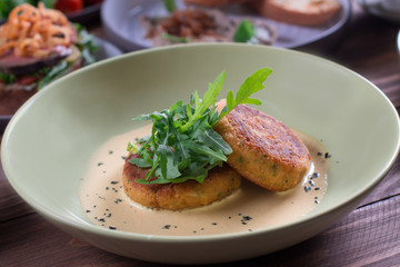 Vegetarian patties of chickpeas with vegetables