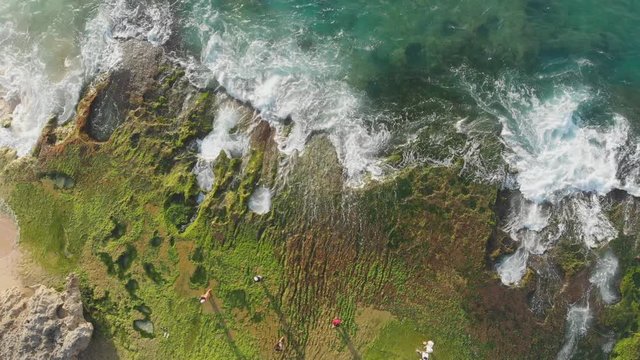 Pantai Tegal Wangi Beach, island of Bali. Indonesia. Aerial view.