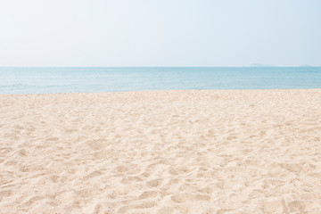 Fototapeta na wymiar beautiful sand beach free space with blue sky.