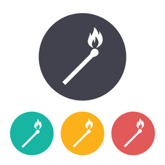 burning match illustration. fire vector flat icon