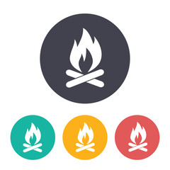 Burning bonfire illustration. Camping and traveling vector icon