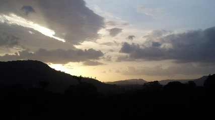 sunset in mountains