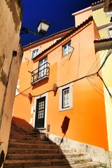 Old colorful and vintage facades in Lisbon