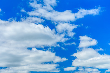 White fluffy clouds in a blue sky