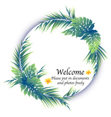 Tropical plant decoration frame,