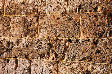 Texture of old masonry close-up