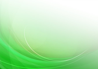 Abstract curved on green background