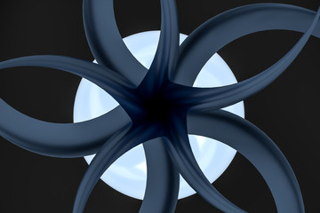 3d rendering, blue decorative flower, artistic background