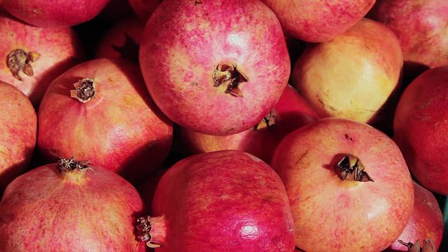 fresh pomegranates on the market